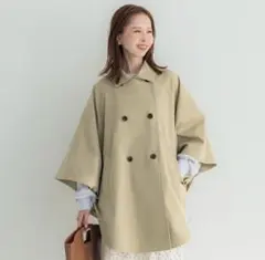 coca コカ トレンチコート　ポンチョ　ベージュ　コート　L　スプリングコート