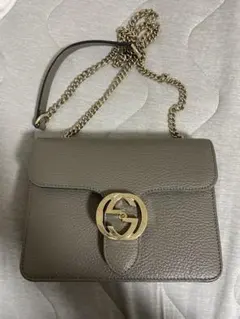 GUCCI ダブルG GGマーモント チェーンショルダーバッグ レザー