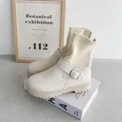 ニットドッキングベルトソックスブーツ Loueme ブーツ ニットブーツのサムネイル