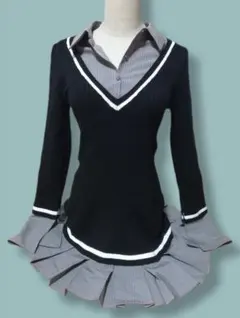 LIPSERVICE リップサービス シャツドッキング プリーツ ワンピース