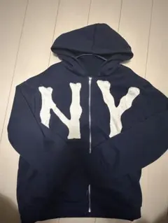 NYロゴ ジップアップパーカー ネイビー