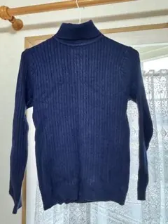 タートルネックセーター　ネイビー　サイズL 中古
