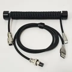 コイルケーブル ロッド付き USB-A USB-C