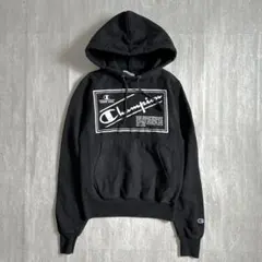 Champion リバースウィーブ パーカー ストリート 裏起毛 黒 XS