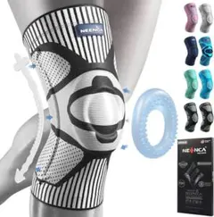 NEENCA 膝サポーター 左右兼用 1枚入り グレーブラック XXL