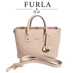 ❣️FURLA フルラ レザー 2WAY ミニボストンバッグ ピンクベージュ