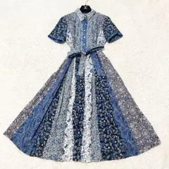 完売✨ 極美品　スキャパ　リバティプリントパッチワークワンピース　ベルト　40
