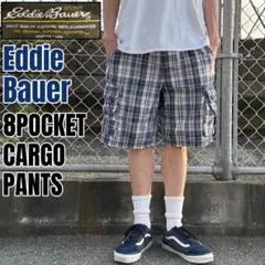 レア 00s Eddie Bauer チェック ワイド カーゴ ショートパンツのサムネイル