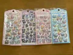 オーロラシール4枚セット　まとめ売り　ぷっくりシールぷくっとシール立体シール