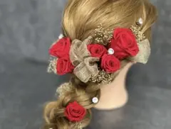 お色直し時のみ使用♡造花 ヘアアクセサリー セット プリザーブドフラワー