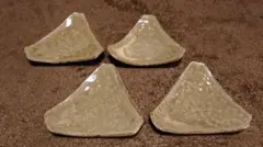 古越前　越前焼　豆皿　菓子皿　三角皿　足付き皿　蔵出し　４客