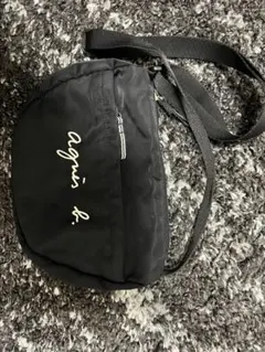 agnis b. ブラック ショルダーバッグ　アニエスベー サコシュ 黒