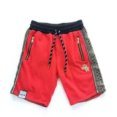 エドハーディー WILDLOVE スウェット ハーフパンツ レッド【Ｍ】