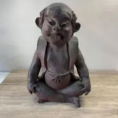 激レア　小石原焼　國光窯　おっちゃん窯　置物　工芸品　わらべ　鬼　守り神