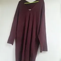NATURAL BEAUTY BASIC ニットワンピース ボルドー