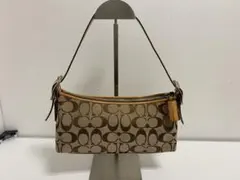美品　コーチ　アクセサリーポーチ　ワンショルダーバッグ　シグネチャー　8K01