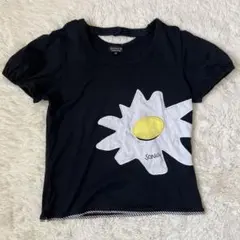【ソニアリキエル】目玉焼き　Tシャツ　半袖　ブラック　コットンのサムネイル