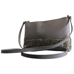 美品 kate spade ラメ グリッター ショルダーバック　シルバーグレー