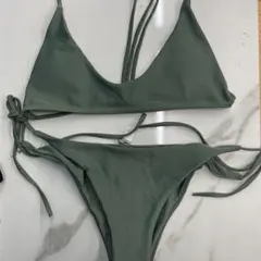 オリーブグリーン 三角ビキニ セパレート水着