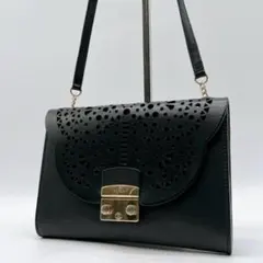 美品 FURLA メトロポリス ショルダーバッグ バタフライカットワークf952
