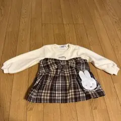 ミッフィー　チェック　リボン　トップス