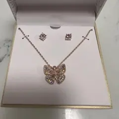 Charter Clubローズゴールド 蝶モチーフ ネックレス＆ピアスセット