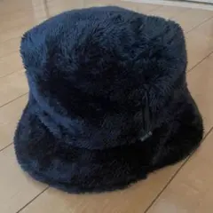 ハット　ファー　バケットハット黒