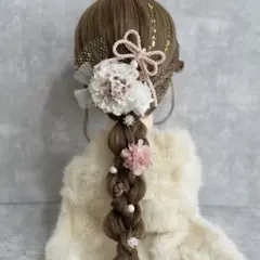 ダリアピンク♡金箔付♡髪飾り ヘッドドレス 前撮り 成人式 卒業式 七五三