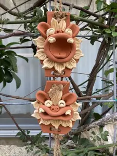 シーサー 魔除け 厄除け 御守り 沖縄 置物 花シーサー 陶器 素焼き