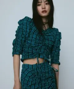 BACK OPEN GATHER TOPS バックオープン ギャザー