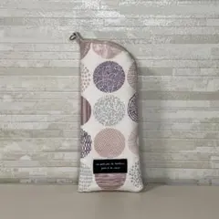 円形模様 メガネケース 布製　ハンドメイド