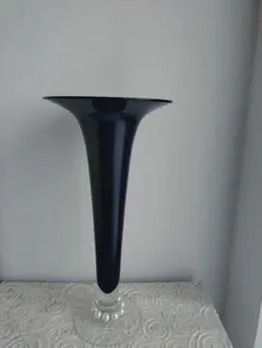 黒ガラス手作り46㎝フラワーベース - メルカリ