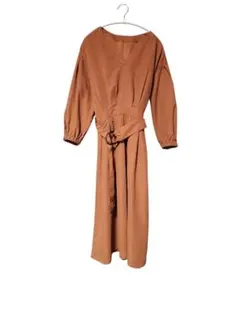 ブラウン ロングワンピース