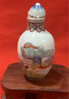 中国骨董　小壺　鼻煙壺　竜　龍　鳳凰　玉石　銘　一輪挿し 中国骨董 小壺 鼻煙壺 竜 龍 鳳凰 玉石 銘 一輪挿し