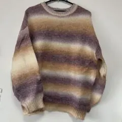 アベイル　秋カラー配色ニット　L