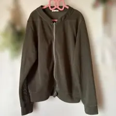 カーキ　ジップアップジャケット