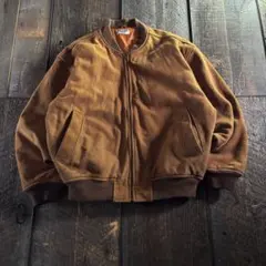 古着　本革　スエード　ドリズラージャケット　グランパコア　太アーム　ブラウン　L