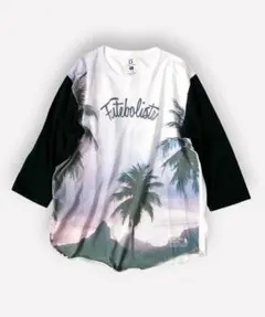 LUZ E SOMBRA プリントラグランカットソー フォトTシャツ