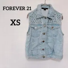 FOREVER 21【XS】スタッズ付きデニムベスト