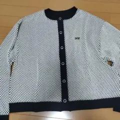 ボタン付きカーディガン 白黒 Lee　春秋用