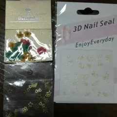 値下げ♡【新品】ネイルパーツセット　ドライフラワー&ゴールドパーツ　おまけ付