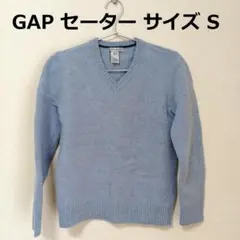 1497 "縮んだ" GAP ギャップ ラムウール Vネックセーター S ブルーのサムネイル