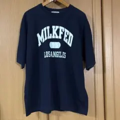 ★値下げ★MILKFED. Tシャツ ネイビー カレッジ　ミルク　オーバーサイズのサムネイル