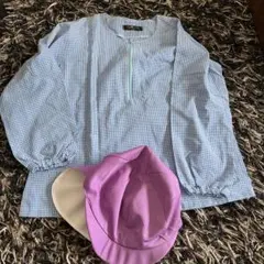 幼稚園用スモックとカラー帽子セット