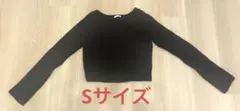 GU トップス レディース クロップド リブ セーター ブラック