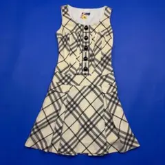 バーバリーブルーレーベル　ノースリーブ　ヒザ丈ワンピース　ノバチェック　36