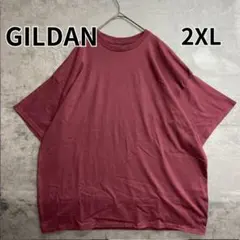 ギルダン エンジ Ｔシャツ ビッグシルエット 無地 オーバーサイズ 【い086】