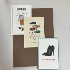 スニーカーハイヒールイラストカード3枚セット