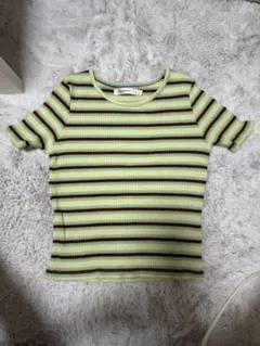 MOUSSY マルチボーダー リブTシャツ 半袖のサムネイル