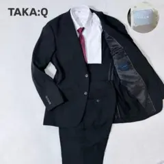 タカキュー メンズスーツセットアップ M ブラック ウォッシャブル 洗える 通勤のサムネイル
